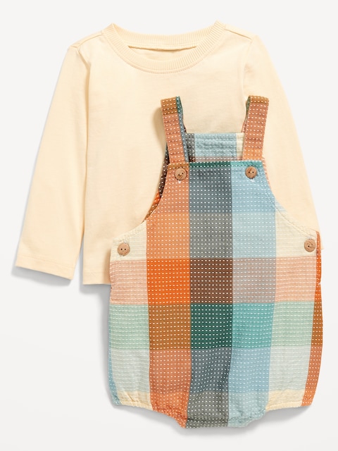 Ensemble t-shirt à manches longues et barboteuse une-pièce pour bébé