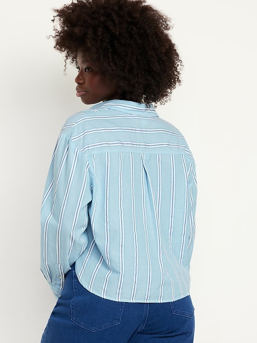 Image number 5 showing, Cropped Button-Down Striped Shirt