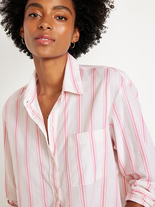 Image number 4 showing, Cropped Button-Down Striped Shirt