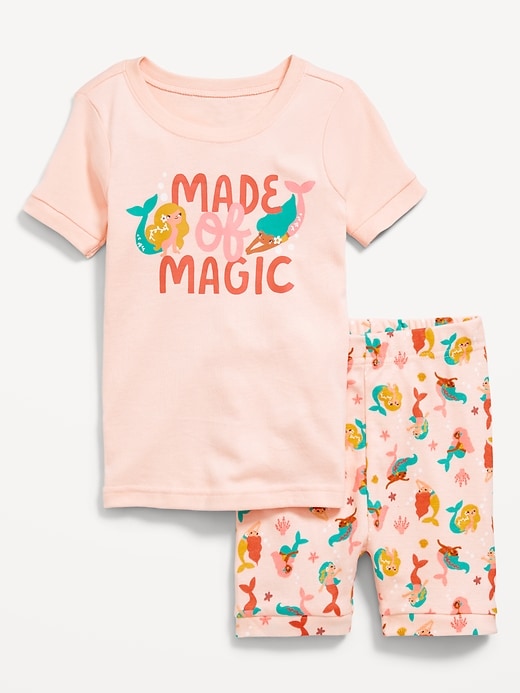 View large product image 1 of 1. Snug-Fit Graphic Pajama Shorts Set for Toddler & Baby