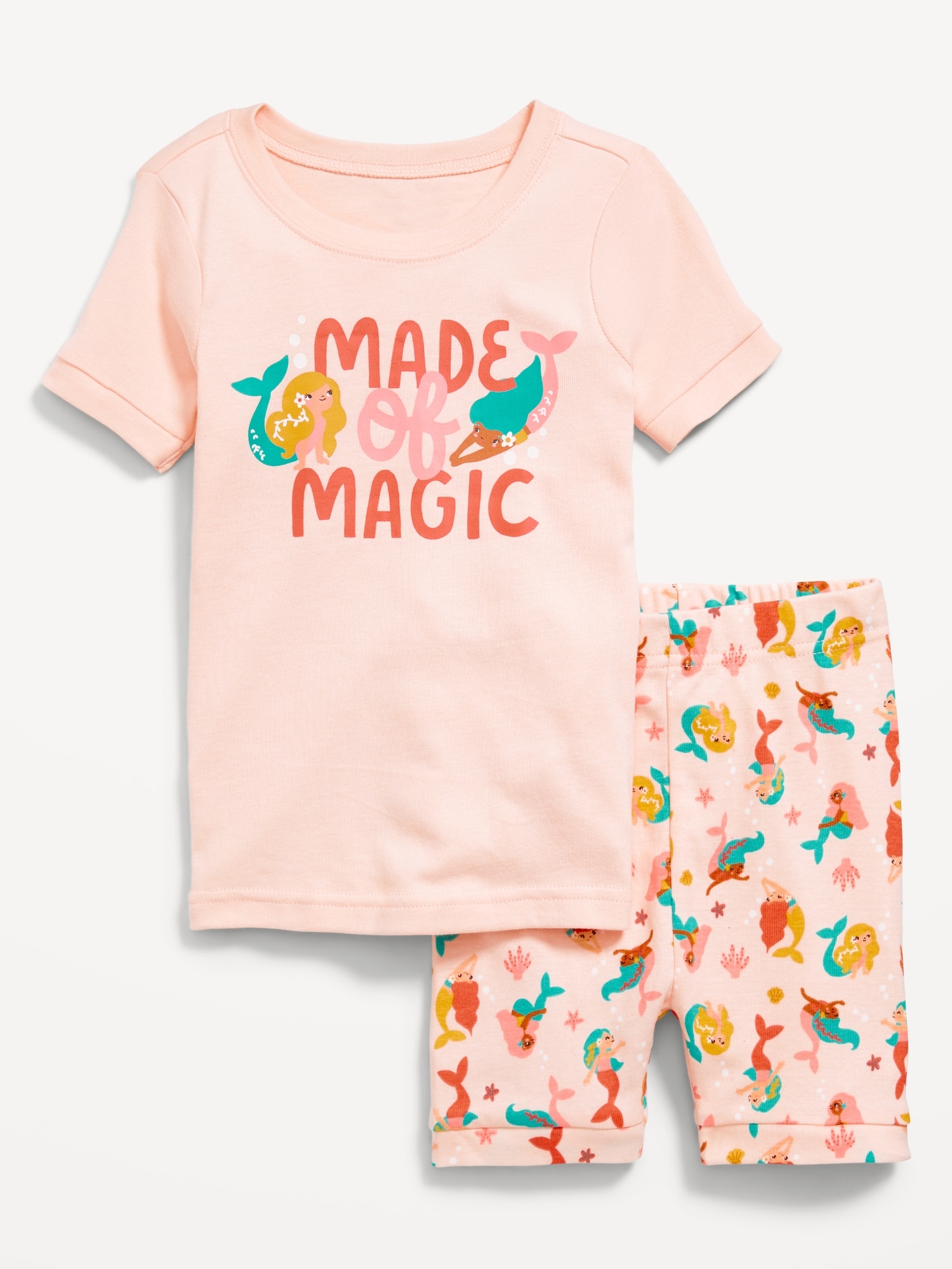 Snug-Fit Graphic Pajama Shorts Set for Toddler & Baby