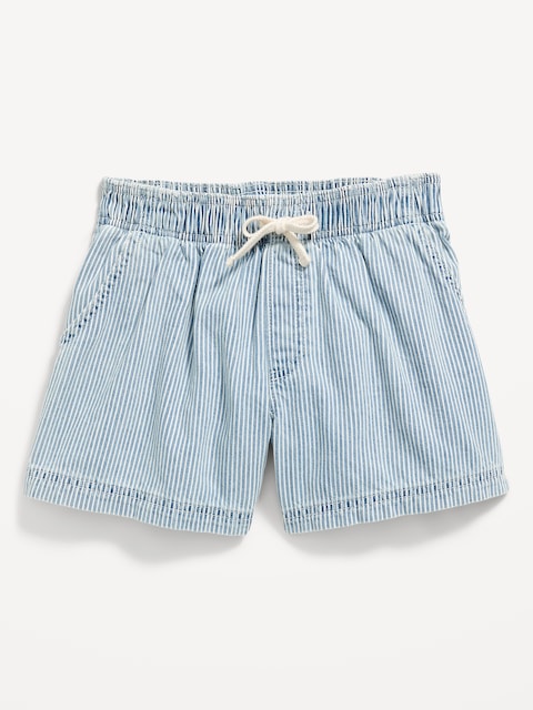 Printed High-Waisted Pull-On Jean Shorts for Girls