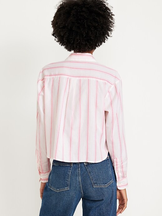 Image number 2 showing, Cropped Button-Down Striped Shirt