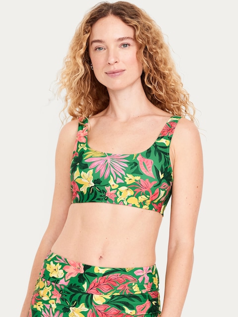 Matte Scoop-Neck Bikini Swim Top