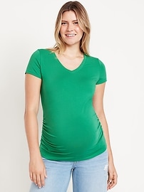 L'image numéro 1 présente T-shirt à col en V de maternité