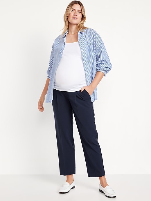 Image number 1 showing, Maternity Rollover-Waist Billie Trouser