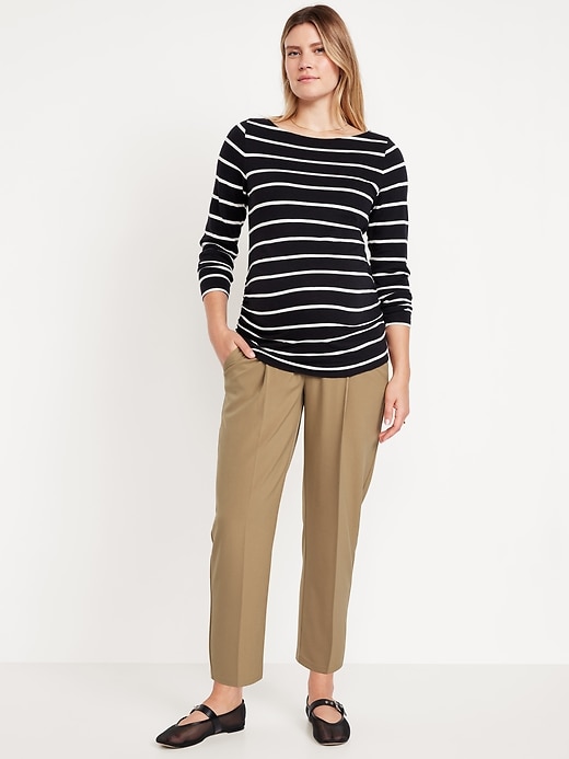 Image number 1 showing, Maternity Rollover-Waist Billie Trouser