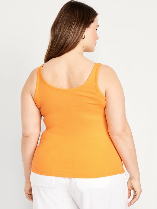 Image number 8 showing, First-Layer Ribbed Scoop-Neck Tank Top