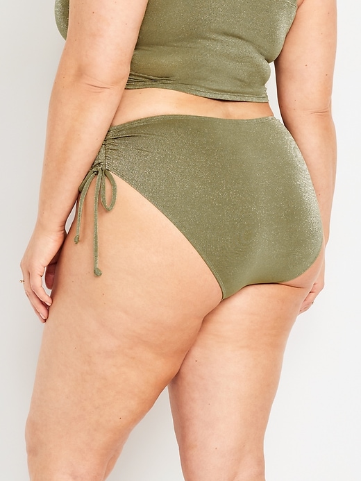 Image number 8 showing, Mid-Rise Side-Tie Shine Bikini Swim Bottoms