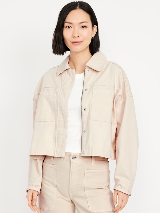 Image number 1 showing, Canvas Crop Utility Jacket