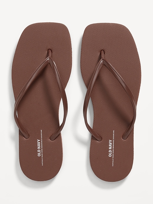 View large product image 1 of 1. Square Toe Flip-Flop Sandals