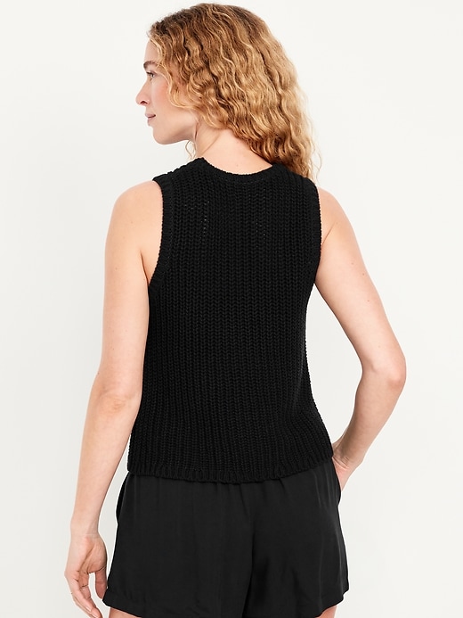 Image number 2 showing, Sleeveless Open-Stitch Sweater