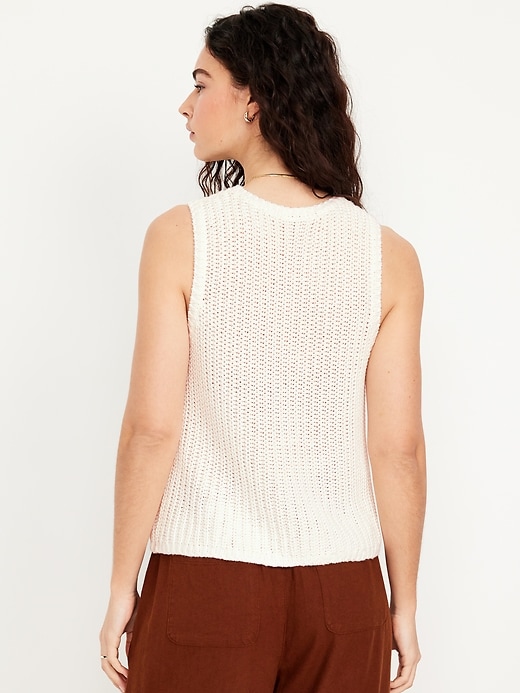 Image number 6 showing, Sleeveless Open-Stitch Sweater