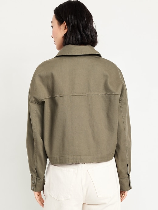 Image number 2 showing, Canvas Crop Utility Jacket