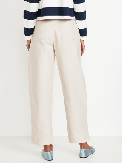 Image number 2 showing, High-Waisted Canvas Barrel Ankle Pants