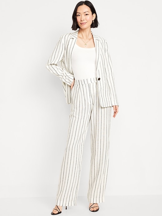 Image number 1 showing, Extra High-Waisted Taylor Wide-Leg Trouser Pants