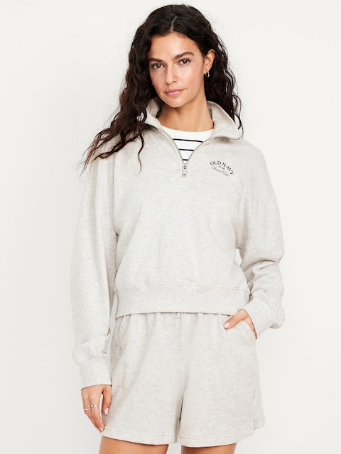 SoComfy Oversized Logo Half-Zip Sweatshirt