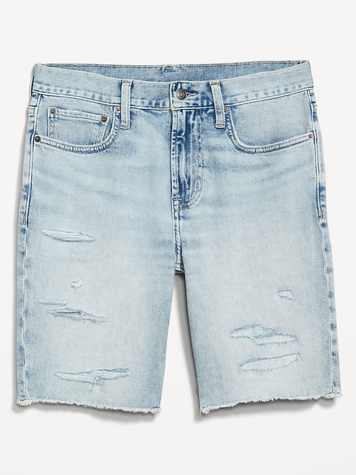 Image number 3 showing, Slim Built-In Flex Jean Raw-Edge Shorts -- 9.5-inch inseam