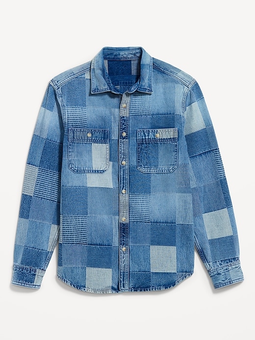 Image number 4 showing, Denim Patchwork Shirt