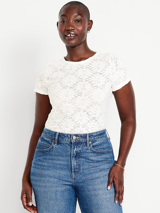 Image number 5 showing, Lace Crew-Neck Top