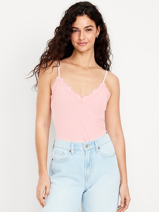 Image number 1 showing, Lace-Trim Cami Tank Top