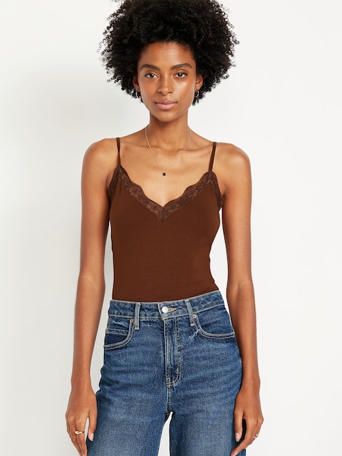 Lace-Trim Cami Tank Top