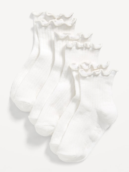 View large product image 1 of 1. Ruffle-Cuff Crew Socks 3-Pack for Toddler & Baby