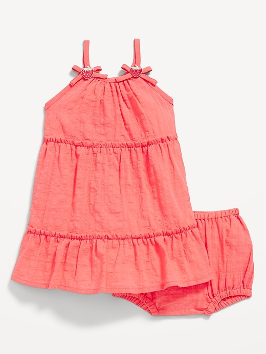 View large product image 1 of 1. Tiered Ruffle-Trim Sundress and Shorts Set for Baby