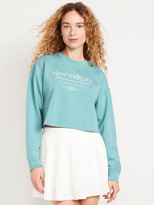 Image number 1 showing, Dynamic Fleece Oversized Crop Sweatshirt