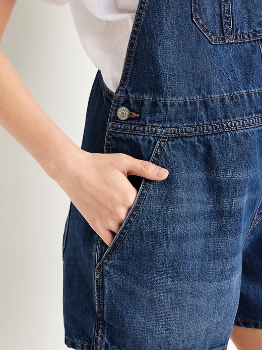 Image number 2 showing, Baggy Jean Shortalls -- 3-inch inseam