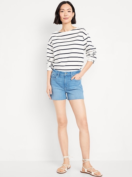 Image number 1 showing, High-Waisted OG Jean Cut-Off Shorts -- 3-inch inseam