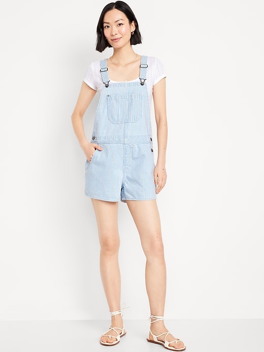 Image number 1 showing, Baggy Jean Shortalls -- 3-inch inseam