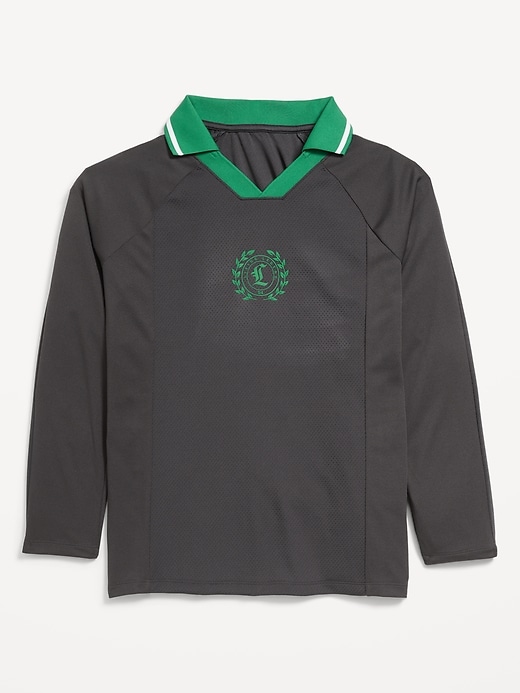 Image number 5 showing, Oversized Long-Sleeve Collared Performance Top for Boys