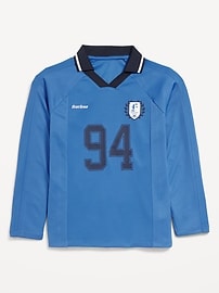 View large product image 3 of 3. Oversized Long-Sleeve Collared Performance Top for Boys