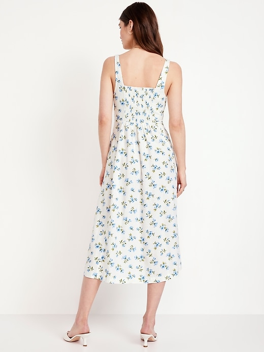 Image number 8 showing, Fit & Flare Linen-Blend Midi Dress