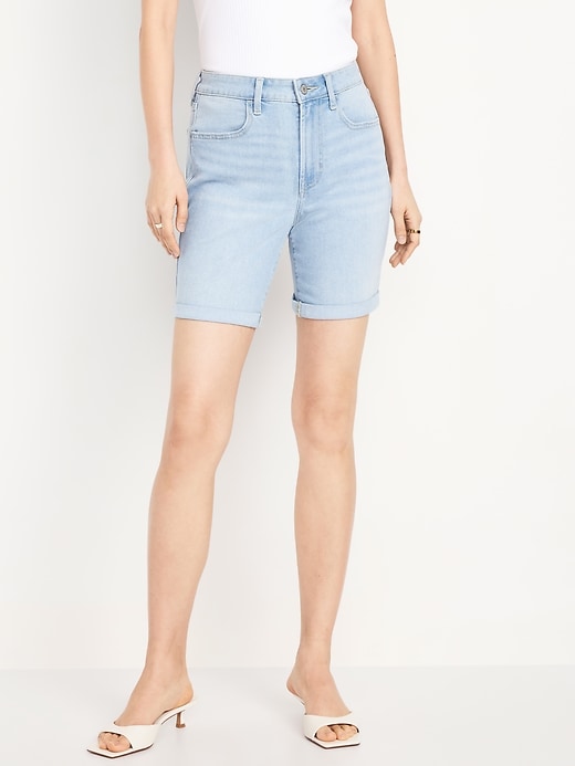 Image number 2 showing, High-Waisted Wow Jean Shorts -- 7-inch inseam