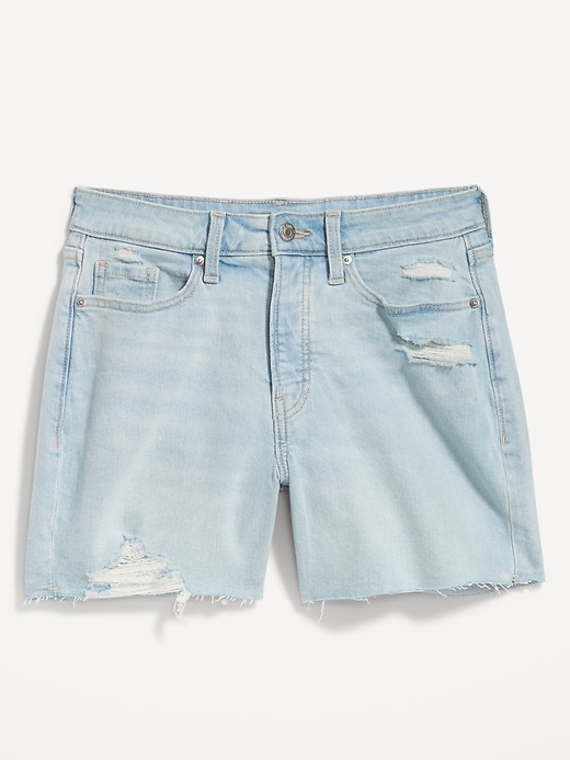 Image number 4 showing, Curvy High-Waisted OG Jean Cut-Off Shorts -- 5-inch inseam