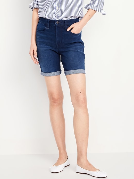 Image number 6 showing, High-Waisted OG Jean Shorts -- 7-inch inseam