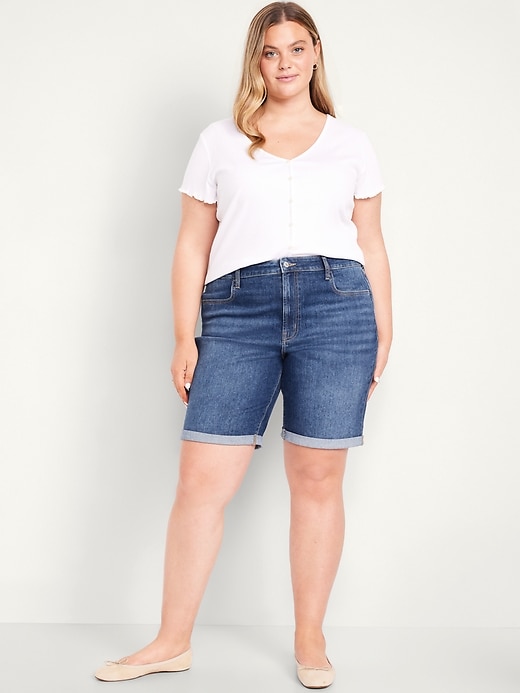 Image number 7 showing, High-Waisted Wow Jean Shorts -- 9-inch inseam