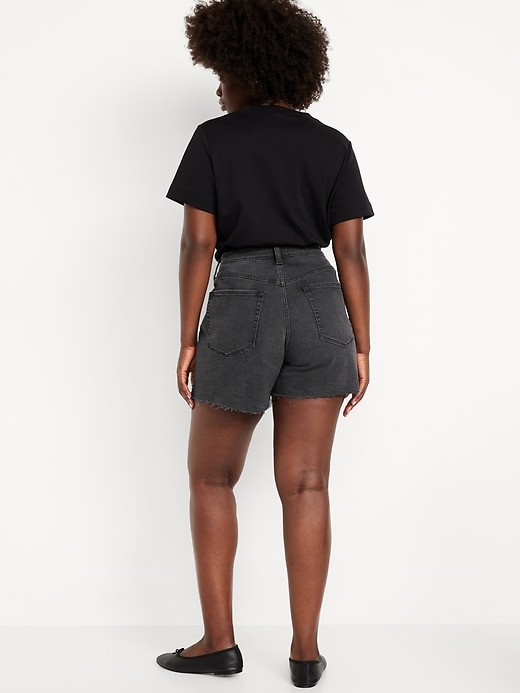 Image number 6 showing, Curvy High-Waisted OG Jean Cut-Off Shorts -- 5-inch inseam