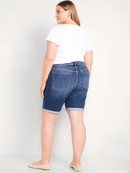 Image number 8 showing, High-Waisted Wow Jean Shorts -- 9-inch inseam