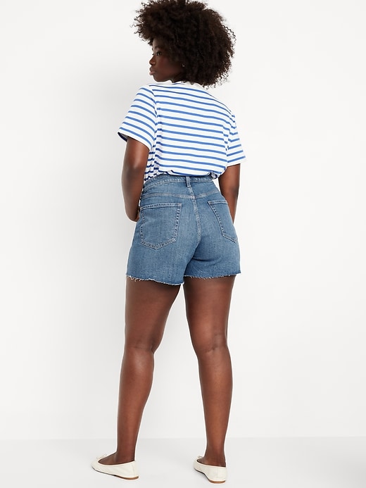 Image number 6 showing, Curvy High-Waisted OG Jean Cut-Off Shorts -- 5-inch inseam