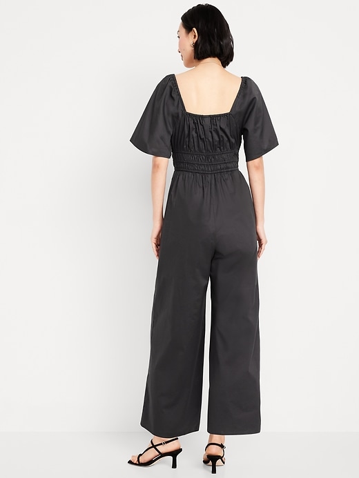 Image number 2 showing, Smocked-Waist Wide-Leg Jumpsuit