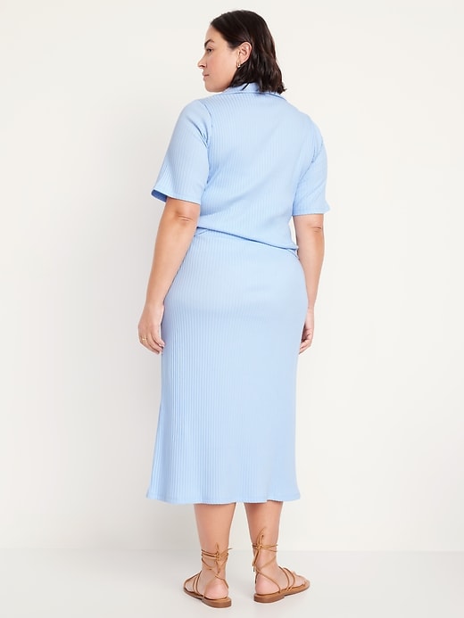 Image number 7 showing, High-Waisted Ribbed Midi Skirt