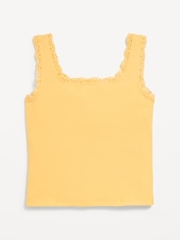 View large product image 3 of 3. Fitted Button-Front Ribbed Tank Top for Girls