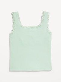 View large product image 3 of 3. Fitted Button-Front Ribbed Tank Top for Girls