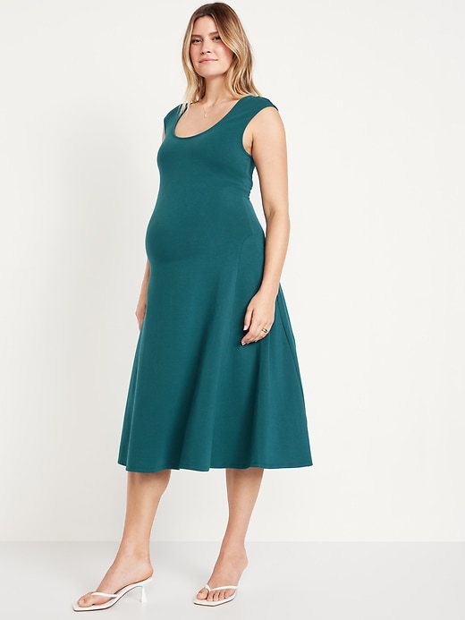 Image number 1 showing, Maternity Fit and Flare Midi Dress