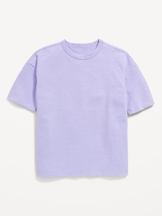 View large product image 1 of 2. Oversized Short-Sleeve Textured-Knit T-Shirt for Boys