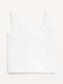 View large product image 3 of 3. Fitted Button-Front Ribbed Tank Top for Girls