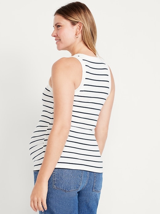 View large product image 2 of 3. Maternity High-Neck Striped Tank Top